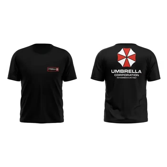 T-shirt Umbrella Corporation avec le logo et le slogan emblématiques