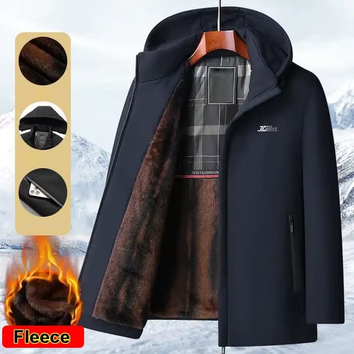 Veste d'hiver à capuche intérieure en polaire pour homme