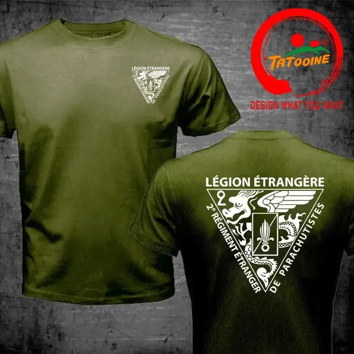 T-shirt en coton des forces spéciales de la légion étrangère française pour hommes