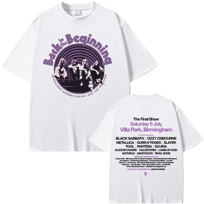 Heavy Metal Rock Band Black Sabbath et Ozzy Osbourne Retour au début T-shirts Hommes Femmes Vintage Gothique Style Punk T-shirt