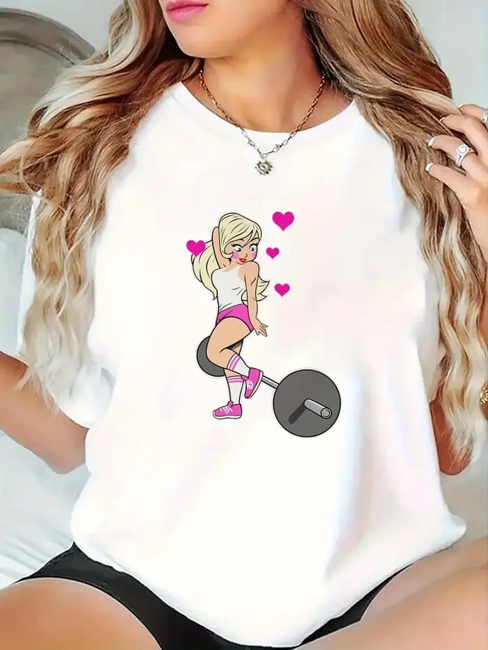 T-shirt de fitness pour femmes avec imprimé graphique