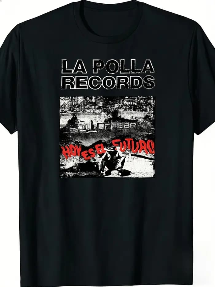 Groupe punk espagnol rétro des années 90 La Polla Re Records | T-shirt décontracté à col rond pour