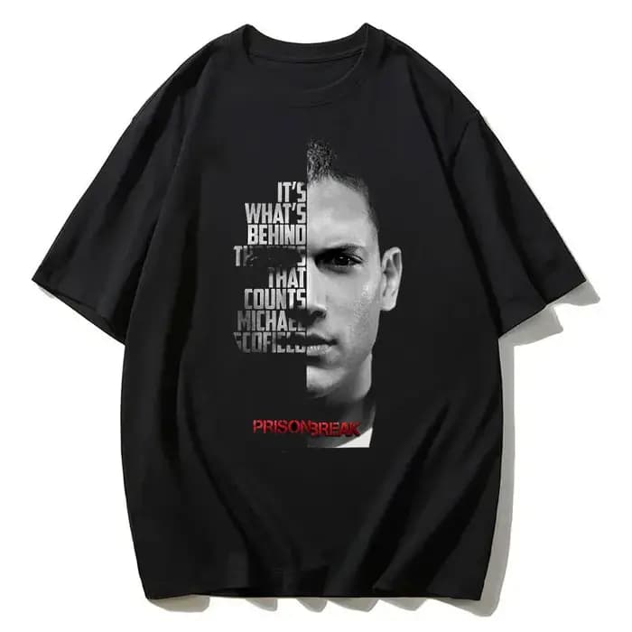 Hommes Vintage t-shirts série Tv Prison Break vêtements esthétiques Michael Scofield Y2k chemise Streetwear imprimé T-shirt haut coton