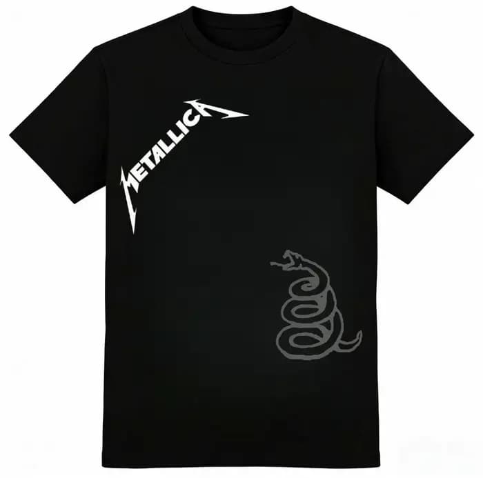 T-shirt Metallica à motif serpent imprimé pour hommes et femmes