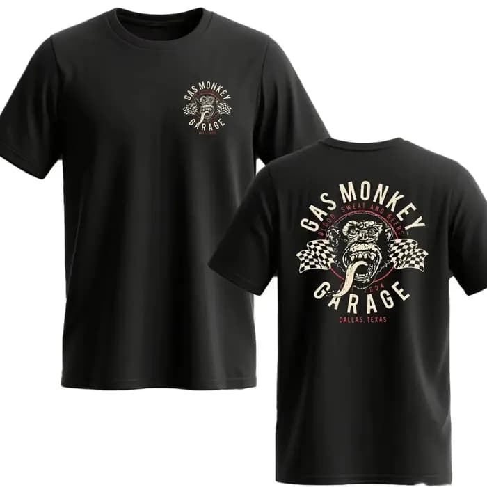 Nouveau T-shirt en coton à manches courtes pour homme Gas Monkeys Garage, décontracté d'été, essenti