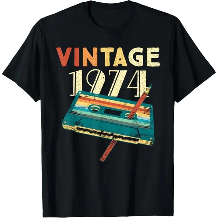 Vintage légendes nées en 1974 52 ans t-shirts hommes femmes pur coton Humor Streetwear t-shirt à manches courtes unisexe vêtements amples