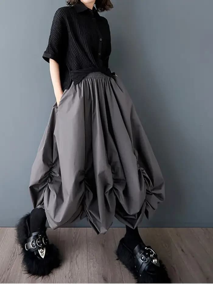 Coton surdimensionné vintage taille haute printemps été automne décontracté ample longue pour femme jupes femmes 2025 jupe vêtements