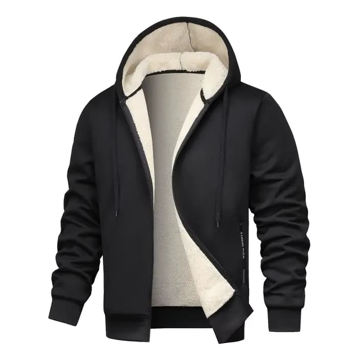 Sweat à capuche en polaire d'agneau pour homme, veste d'automne et d'hiver, polaire épaisse, veste z
