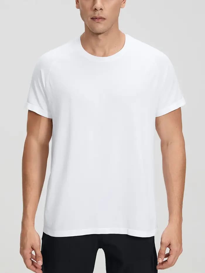 VITALINOVO T-shirt de sport pour homme à manches courtes, anti-transpiration, séchage rapide, idéal