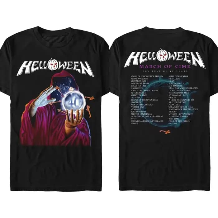 Bande de métal lourd Helloween World Tour Merch T-shirt femmes hommes