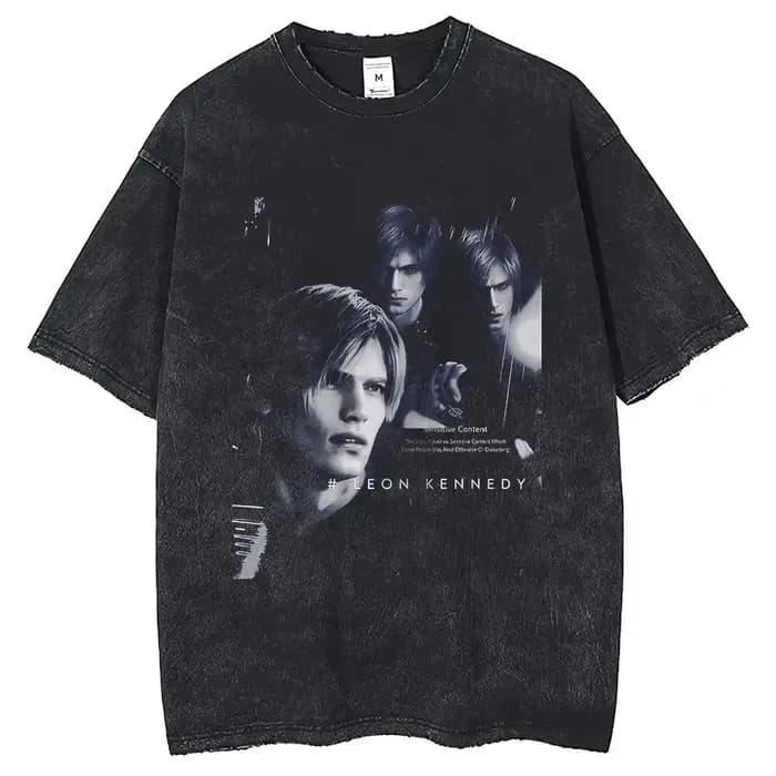 T-shirt à manches courtes en coton lavé vintage pour hommes
