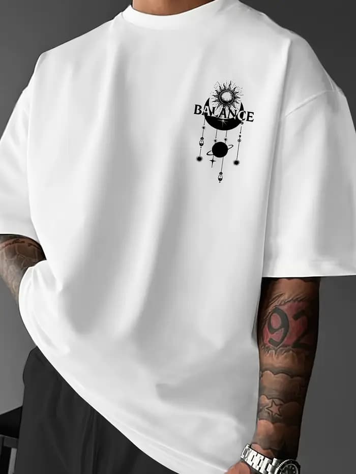 T-shirt ample à motif étoile d'été pour hommes