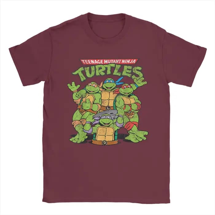 T-shirts classiques à logo rétro des tortues ninja pour hommes