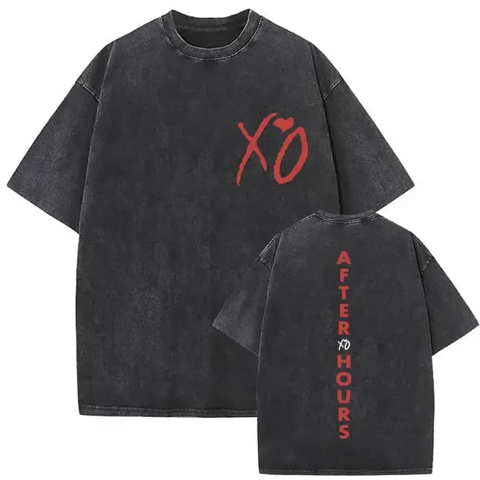 T-shirt délavé The Weeknd XO Tour pour homme et femme, en coton, style Y2K, vintage, respirant, à ma