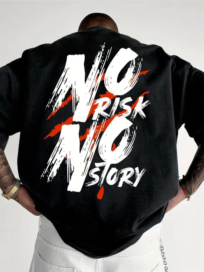 T-shirt à motif Streetwear pour hommes-T-shirt ample et décontracté avec lettres audacieuses imprimées