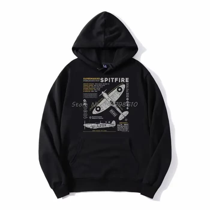 Sweat à capuche Vintage B-17 Flying Fortress Spitfire pour hommes, avion de chasse, pilote de guerre
