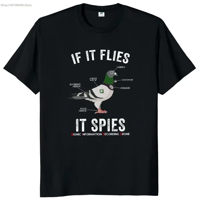 Si il vole les épis les oiseaux ne sont pas réels t-shirt drôle Nerd Drone théorie du complot t-shirts classiques 100% coton pour unisexe