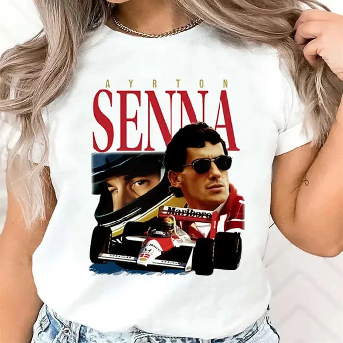 Ayrton Senna t-shirt femmes harajuku numérique