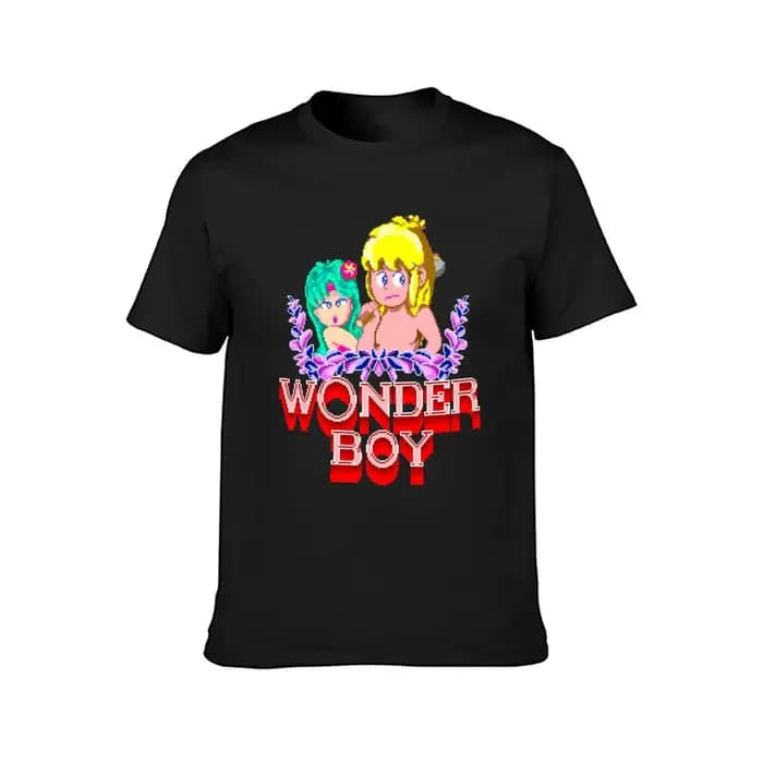 T-shirt imprimé WONDER BOY ARCADE SCREEN pour homme, vêtement estival