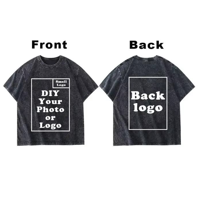 Bricolage votre Photo ou Logo personnalisé imprimé T-shirt 100% coton lavé