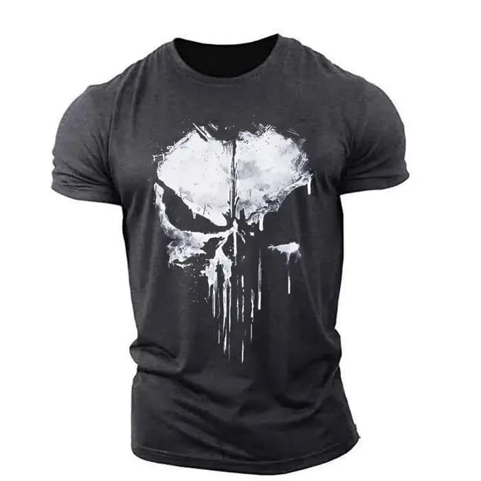 T-shirt Homme Imprimé Crâne 3D Style Streetwear Extensible Léger Respirant Coupe Ample Tendance 2023