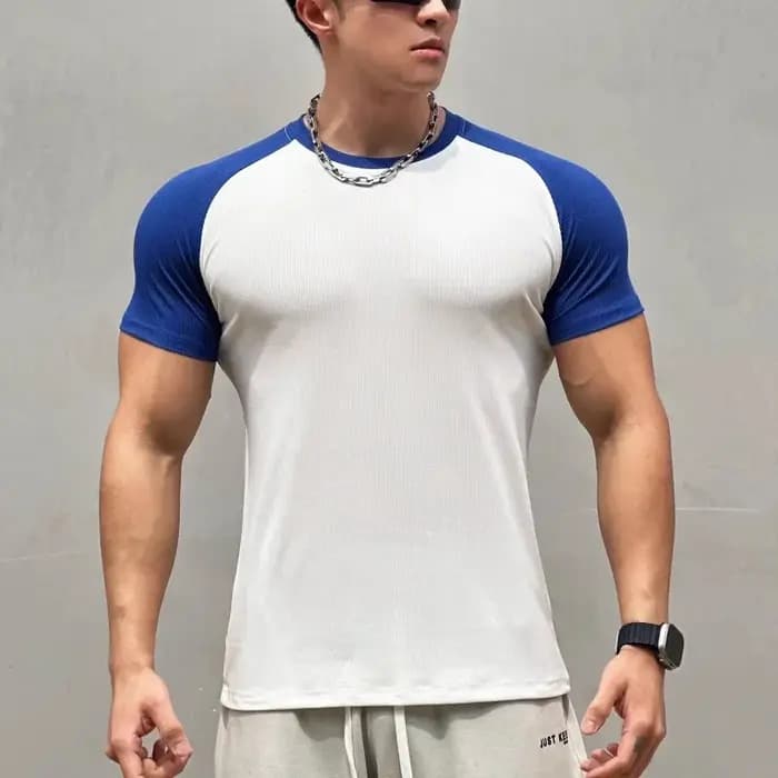 T-shirt de sport serré à manches courtes pour hommes