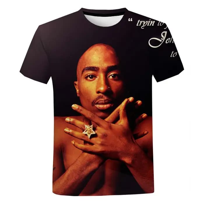 T-shirt surdimensionné pour homme Rapper 2PAC Hip Hop