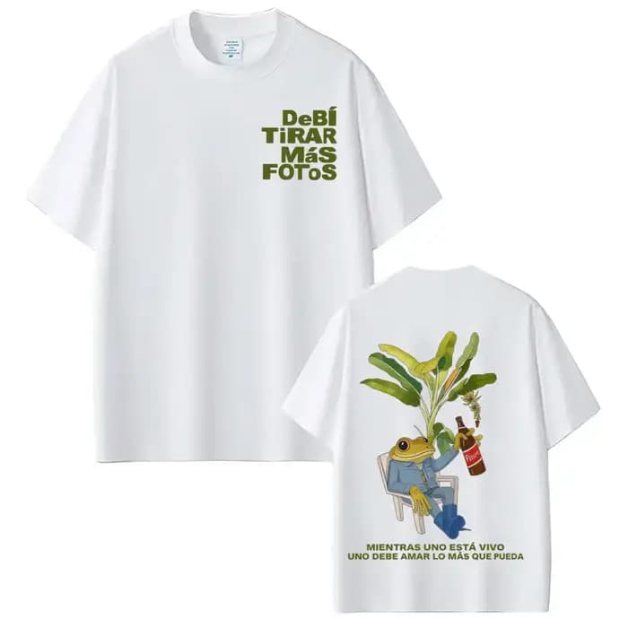T-shirt Rapper Bad Bunny Debi Tirar Mas Fotos DTMF World Tour T-shirts Homme Femme Mode Vintage Hip Hop Streetwear