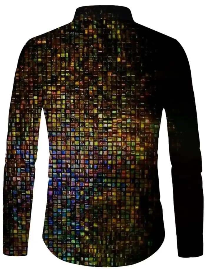 Chemise boutonnée à manches longues pour hommes