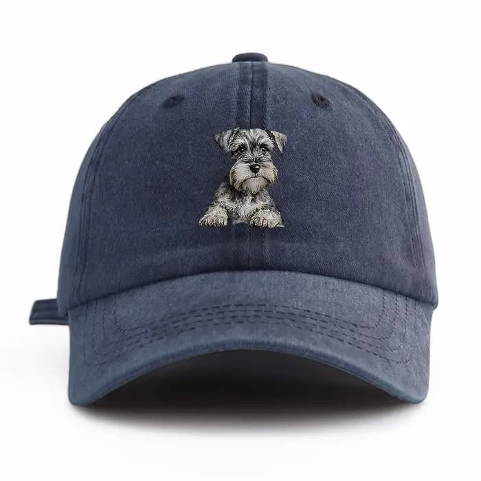 Casquette de Baseball délavée imprimée Schnauzer pour adultes, chapeau de papa réglable et doux, Sty