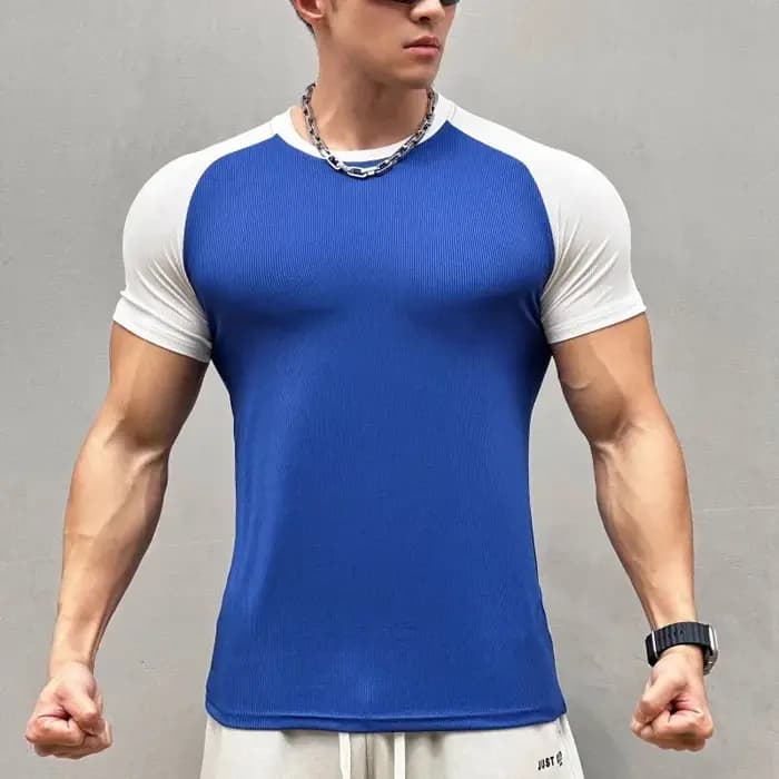 T-shirt de sport serré à manches courtes pour hommes