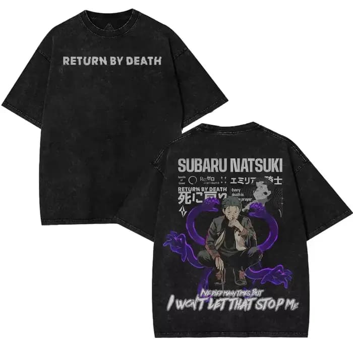 T-shirt Natsuki Subaru Re:ZERO Starting Life in Another World, T-shirt tendance Y2k, en coton, pour