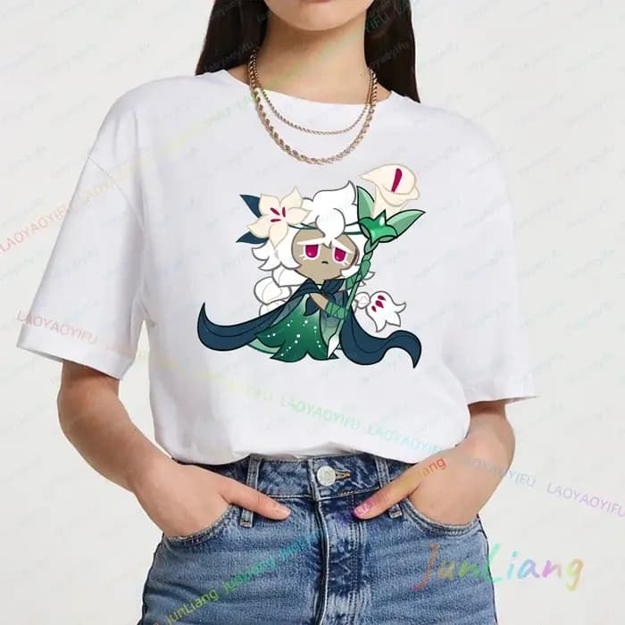 Biscuit à la fleur de lys blanche! Run Kingdom – haut Vintage Harajuku Streetwear