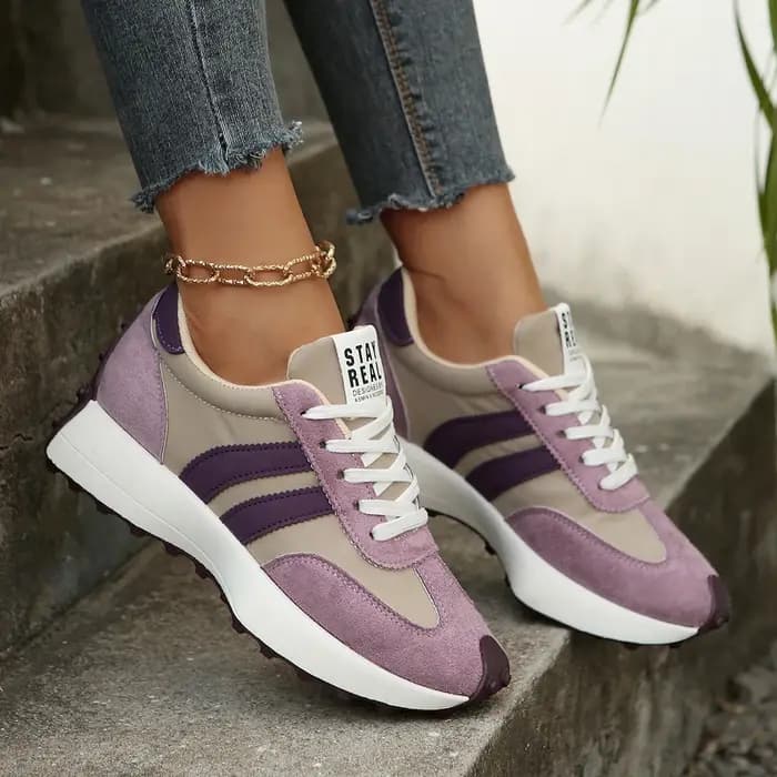 Chaussures de sport rétro color block pour femme