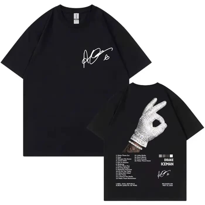 T-shirt de l'album Iceman du rappeur Drake, vêtements pour hommes et femmes, mode Hip Hop, T-shirt d