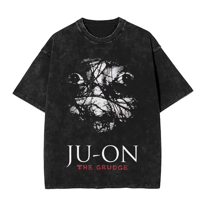 Ju-on The Grudge T-Shirt pour homme Vintage 100% coton T-shirt col rond manches courtes T-shirt idée