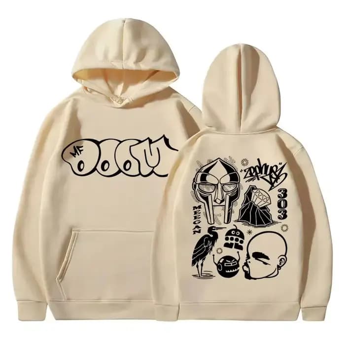 Rappeur Mf Doom Madvillain métal visage graphique imprimé sweat à capuche hommes femmes Hip Hop mode