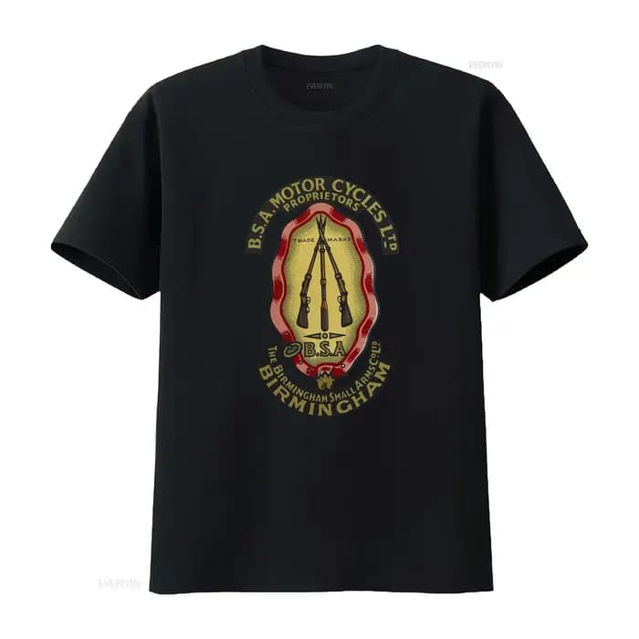 T-shirt noir vintage BSA Motorcycles pour homme, taille S 5XL, avec motif graphique, pour un usage q