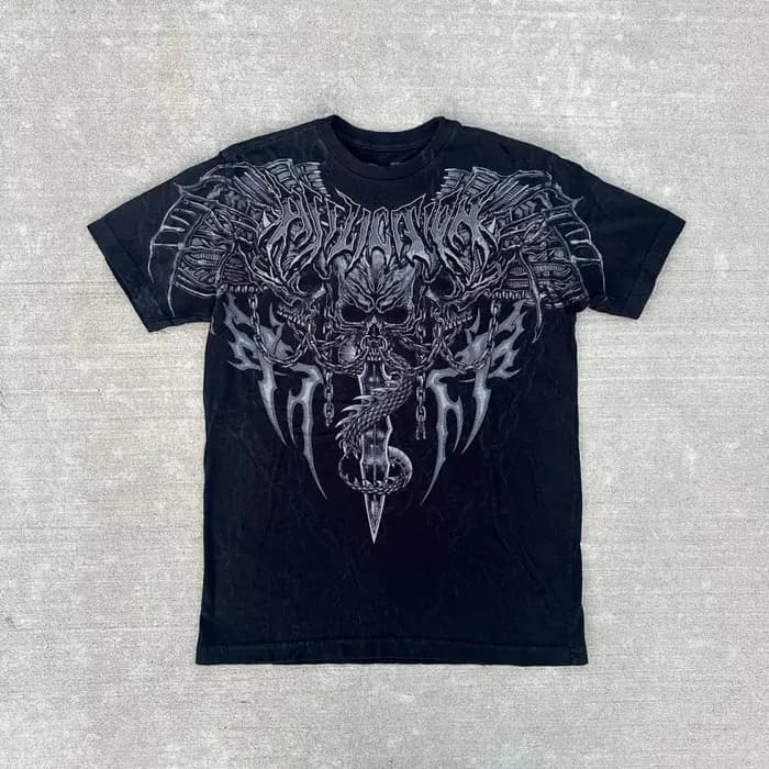 T-shirt pour homme à imprimé crâne américain