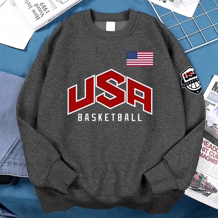 USA basket-ball imprimé rue sweat à capuche décontracté hommes femmes Hip Hop surdimensionné vêtements ample chaud