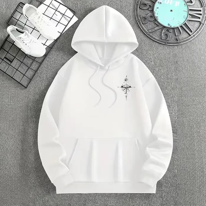 Sweat à capuche imprimé boussole Vintage pour hommes