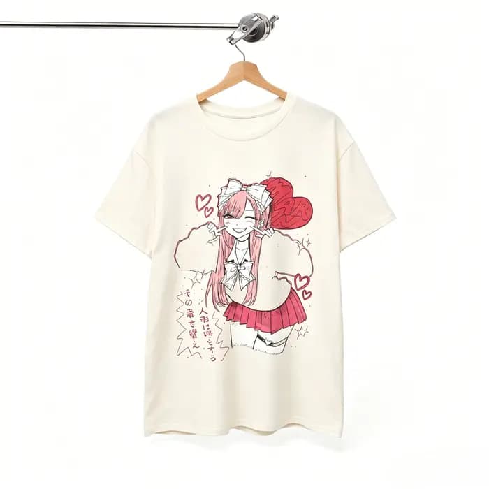 T-shirt unisexe en coton décontracté surdimensionné à col rond My Dress-Up Darling Marin Kitagawa Anime Kawaii Streetwear