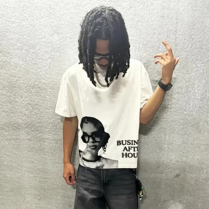 Rue affaires après heures graphiques décontracté à manches courtes T-Shirt hommes Y2K coton Vintage surdimensionné
