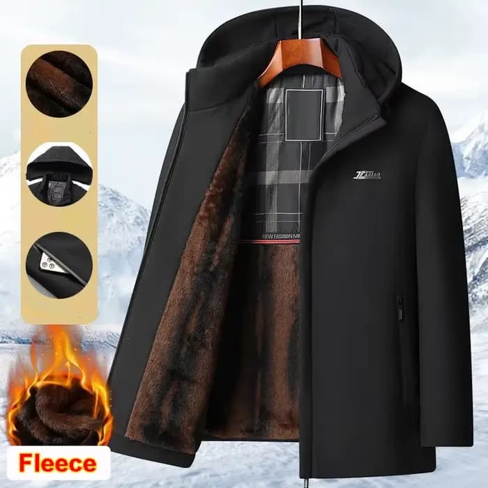Veste d'hiver à capuche intérieure en polaire pour homme