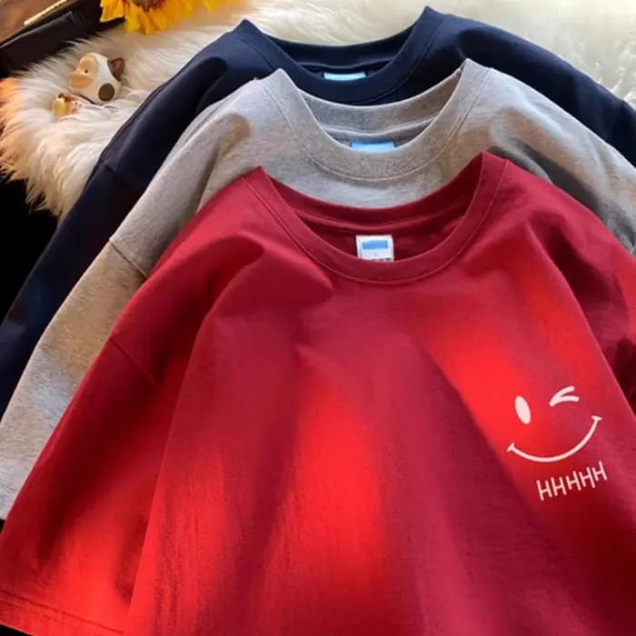 T-shirt à manches courtes Happy Face 2026 pour garçons