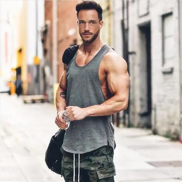 T-Shirt sans manches en coton respirant pour hommes