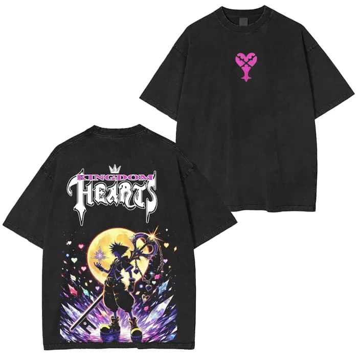 T-shirt en coton surdimensionné double face lavé