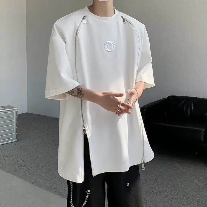 T-shirt à Double Fermeture Éclair Rembourré pour Homme