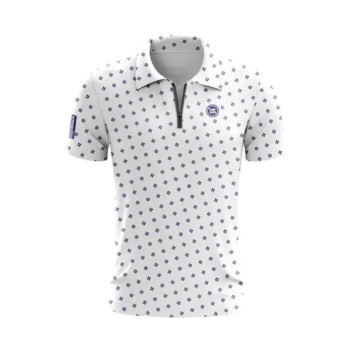 RIGHTTRACK-Polo zippé pour homme, revers imprimé décontracté, golf en plein air, billard, vêtements
