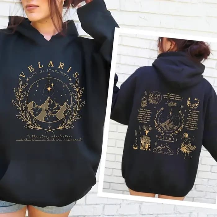 Velaris sweat à capuche cour de nuit inspiré ville de Starlight Fantasy Merch SJM-inspiration unisexe femmes hiver